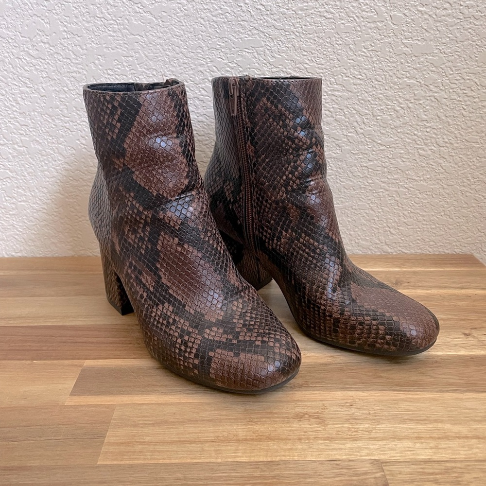 Snake Skin Ankle Booties